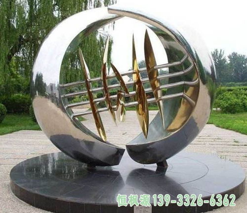 不锈钢苹果造型雕塑 大同不锈钢雕塑厂的匠心之作